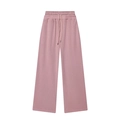 Détail du pantalon en maille rose-violet à jambes larges avec taille élastique - S / Pantalon palazzo / Rose