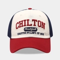 Classic tri-color baseball cap with red, white, and navy panels and vintage embroidery - Adjustable / Navy Blue/Red Patchwork