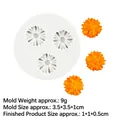 Mini 3-Loch Gänseblümchen Silikonform für Fondant und Harz mit 3,5 cm Durchmesser - 2# Dreifache Gänseblümchen (17-26) / Grau