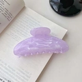 Elegant purple marble pattern hair claw clip with jelly cloud texture for women - Purple