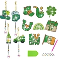 DIY St. Patrick's Day Diamant Malerei Schlüsselanhänger Set mit grünem Kleeblatt Motiv - St. Patrick's Day Festliche Anhänger Diamanten Kit 10 Stile