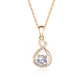 Roségouden s925 zilveren ketting met hart-oneindigheidshanger en moissaniet op witte basis - 925 zilver / Zirkonia Roségoud