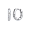 Vintage Silber Ohrringe in Sternform mit Zirkonia-Besatz im Barock-Stil für Damen - Silber / Stern Graviert