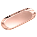 Elegant rose gold oval stainless steel candle tray with polished finish and sleek design - Rose Gold Oval Tray / Rose Gold