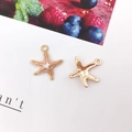 Pink starfish alloy pendant charm with golden metal finish and enamel for DIY jewelry - Pink Small Starfish (17x19mm)
