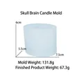 Silicone brain skull candle mold for DIY Halloween resin crafts with size measurements - Brain Skull Silicone Mold