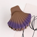 Minimalist shell-shaped hair clip featuring a smooth brown and purple gradient finish - Brown-Purple Gradient