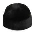 Winter men's faux fur cap in black with thermal lining and thick plush texture - One Size / Black