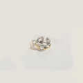 Anello a catena bicolore placcato oro e argento a forma di ferro di cavallo stile minimalista - Stile Catena (JZ0534)