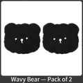 Black bear shaped laundry lint filter sponge with wavy edges, pack of two pieces - Wavy Bear