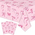 Tovaglia rosa usa e getta con fiocchi e stelle e tovaglioli coordinati per feste - Rosa