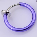 Classic purple titanium steel hoop earring with clip-on design for non-pierced ears - Light Purple Ear Clip