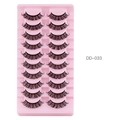 10 pairs of Russian curl synthetic false eyelashes in natural black DD-033 style - 10 Pairs DD-033