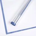 Waterproof transparent flower wrapping paper roll with blue decorative edge trim - Favorite OPP - Charming Blue