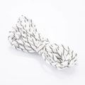 Braided white nylon cord with black dotted pattern for DIY phone or bag charms - 5mm / White
