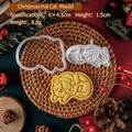 Christmas hat cat cookie mold set with sleeping kitten pattern for holiday baking - Christmas Hat Cat