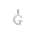 Polished silver titanium steel DIY alphabet pendant with letter G in sleek metallic finish - Steel G
