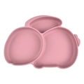 Pink cartoon animal shaped silicone divided baby plate with strong suction base - Y19 Single Plate (Pink/Divided Animal)