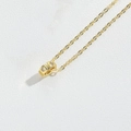 Elegant gold necklace with a delicate crystal-encrusted cylindrical pendant for women - Oval White Zircon