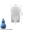 Silicone snowman candle mold with crown and scarf design, includes finished blue sample - Crown Snowman