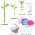 Detailed component list of DIY flower bouquet kit with stems, petals and vase accessories - DIY Handmade Floral Components Pack (0.2KG) / Bag Packaging