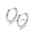 Minimalist silver titanium steel hoop earrings featuring 12mm inner diameter for women - 12mm / Silver