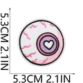 Purple and pink eyeball embroidered patch with 5.3cm dimension for DIY bag decoration - No.10 Pink Purple Eye