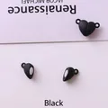 Matte black heart shaped magnetic clasp for jewelry making with durable link rings - Black
