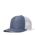 Curved brim trucker hat in grey-blue with breathable white mesh panel and back - Adjustable / Blue Grey + White Mesh