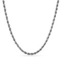 Sleek silver twisted rope chain necklace in durable stainless steel with metallic luster - 3mm*40cm / Steel