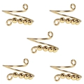 Detail van vijf gouden anti-stress ringen met verstelbare spiraalbanden en draaibare kralen - 5 Stuks / Goud