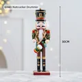Classic 30cm wooden green nutcracker drummer figurine for Christmas holiday home decoration - Green Nutcracker Drummer-30cm