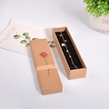 Rose gold butterfly bracelet displayed in a vintage kraft paper gift box with a red rose - 3.3x4.5x17.5cm