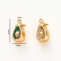 Macro detail of 18k gold avocado pendant with dimensions 15.6mm x 8.2mm for jewelry making - White Avocado Pendant