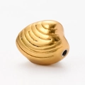 Golden shell-textured stainless steel bead for DIY jewelry making with side perforation - 9# Shell Texture / Gold