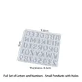Translucent alphabet and number silicone mold for DIY resin jewelry 9.8x9cm size - Small Alphabet & Number
