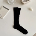 Calcetines negros de estilo japonés con diseño de punto minimalista para un look dulce - Talla única / Negro