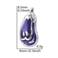 Purple eggplant charm for floating locket measuring 8.5mm by 4mm and weighing 0.3g - Eggplant