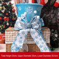 Funkelnder blauer Weihnachtsbaumhut mit Silberschleife und Schneemann-Bändern - Schneeflocke Stil / Blau