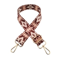 Ethnic style colorful wide bag strap with adjustable buckle and golden metal hooks - Style 207 + Gold Buckle
