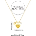 Collana cuore oro con ciondolo 11:11 e charms a stella e zircone con dettagli misure - 11:11 (Catena in Acciaio Inossidabile)
