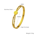 Dettaglio del bracciale traforato 6mm in acciaio inossidabile placcato oro 18k con cristalli - Oro