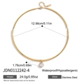 Collana rigida dorata in acciaio inossidabile con ciondolo a goccia in zircone - Choker oro con pendente a goccia (JDN0112242-4)