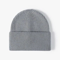 Gorro de punto acanalado clásico gris azulado oscuro con doblez para invierno - Ajustable / Gris Noble