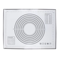 White platinum silicone baking mat 68x50cm with black measurement scales and guides - 60*80cm / Black