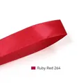 Ruby red 9mm satin ribbon with woven texture and glossy finish for gift boxes - 9mm x 100 Yards / Ruby Red (264)