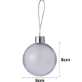 8cm clear round Christmas ornament ball with silver cap and hanging string for DIY - Large Round Christmas Ornament - Double Sided