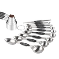 23-piece stainless steel measuring cups and spoons set with black handles for baking - 13-Piece Measuring Cup and Spoon Set (Black)