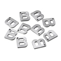 Set of ten silver stainless steel letter B charms for DIY jewelry and necklaces - Letter B