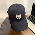 Casquette de baseball bleu marine avec broderie de husky et visière courbée - Réglable / Bleu Marine/Broderie Husky